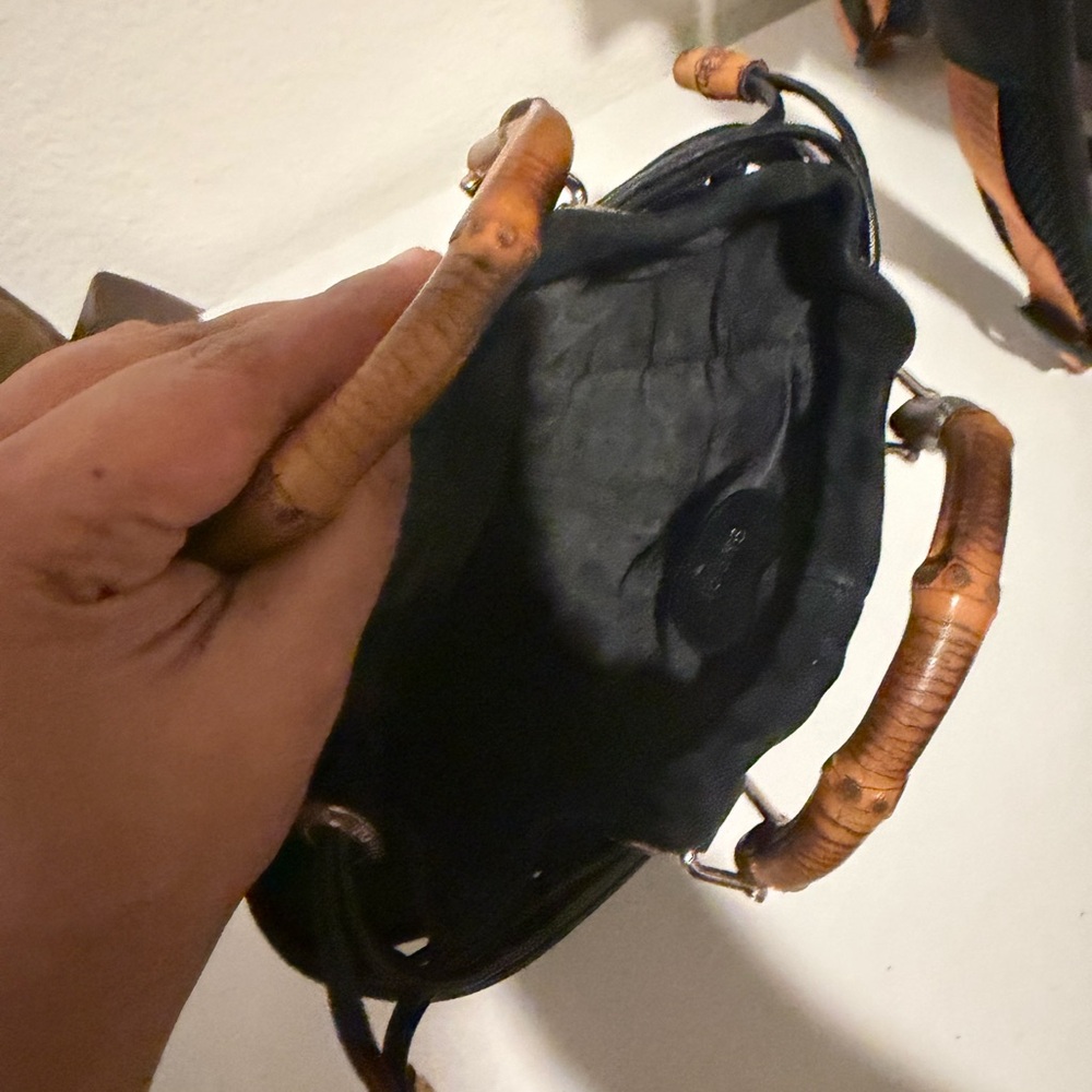 vintage Gucci woven leather and bamboo top-handle bag. - Picture 3 of 16